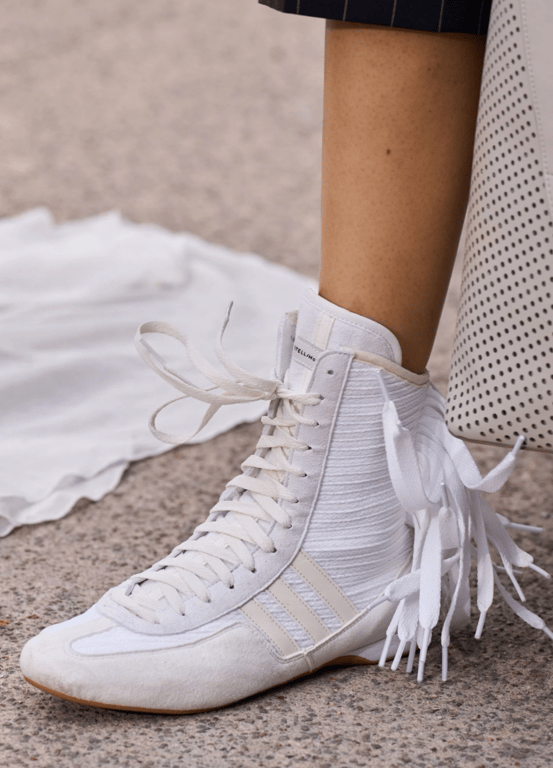 High-top sneakers have gained popularity