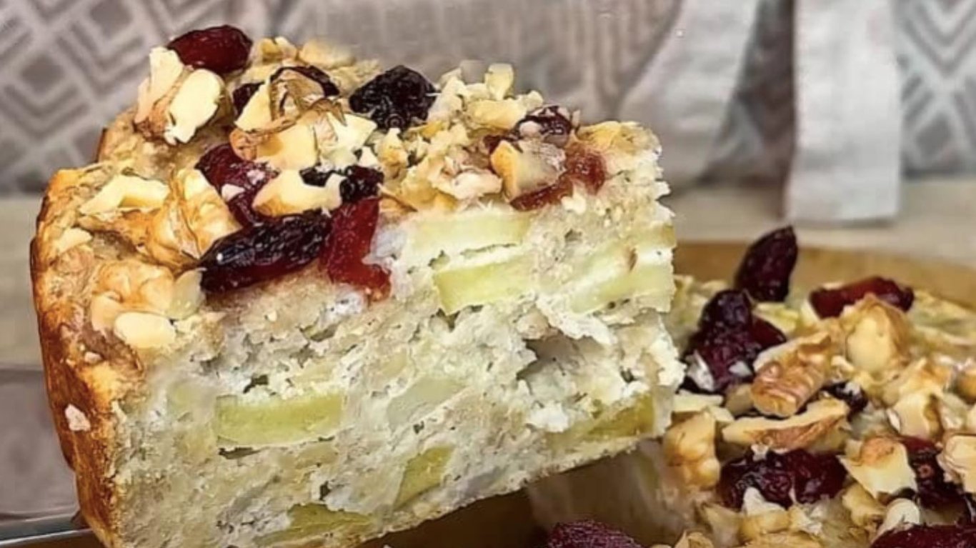 пиріг з вівсянки, яблуків та бананів низькокалорійний