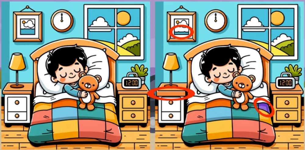 Солодких снів — знайдіть три відмінності в спальні хлопчика - фото 2