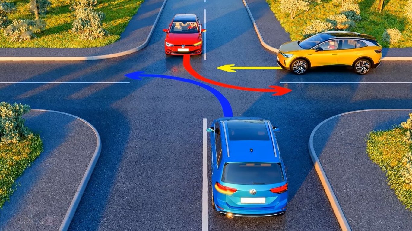 Тест по ПДД: помогите водителям кроссоверов Volkswagen правильно разъехаться на перекрестке