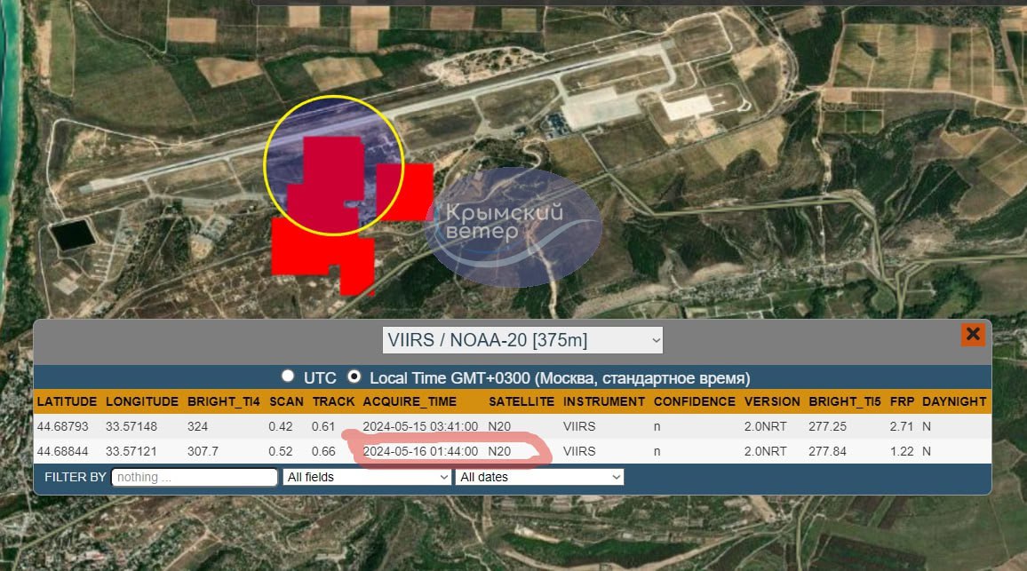 обстріл аеродрому Бельбек в Криму 16 травня