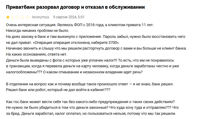 ПриватБанк скарги