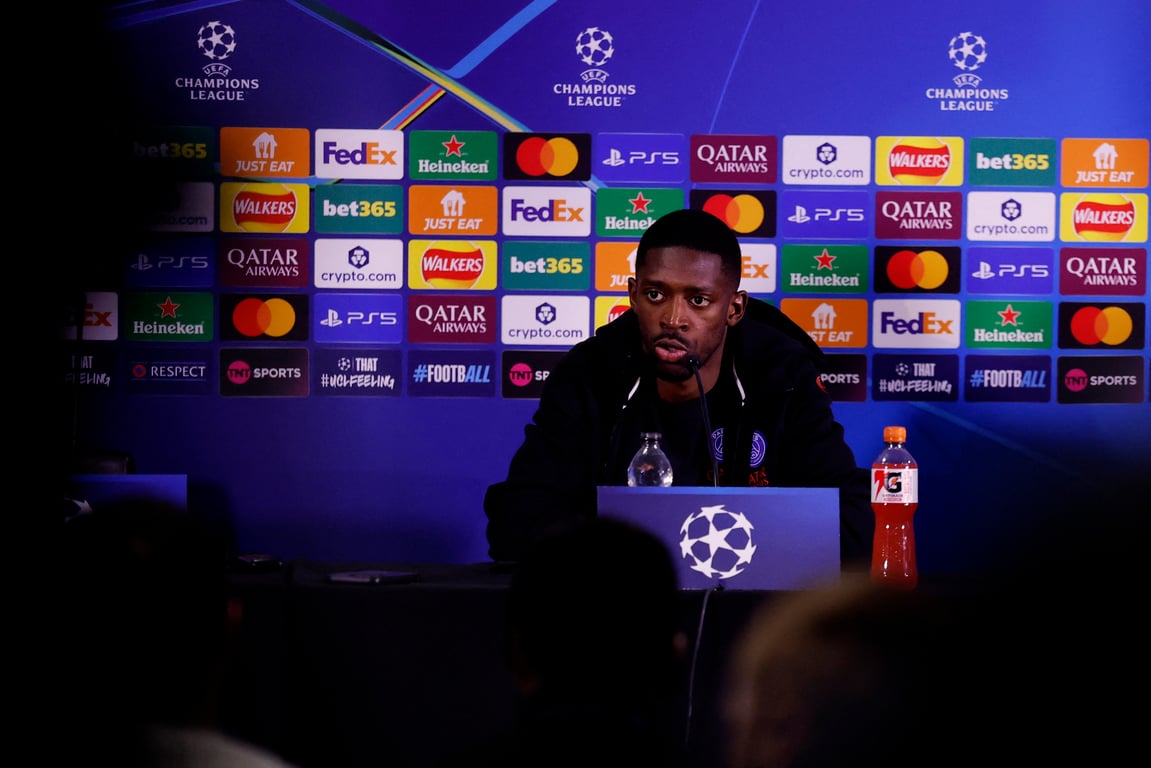 Усман Дембеле на пресс-конференции перед матчем с Челси