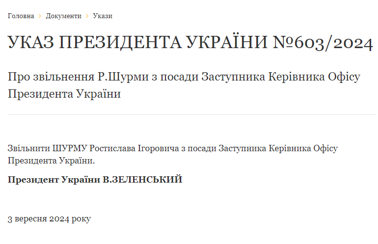 Указ президента. Фото: скриншот