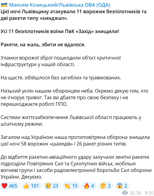Обстріл Львівщини