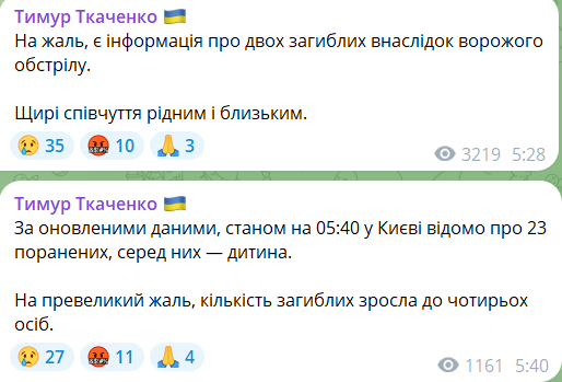 В результате атаки на Киев ночью 15 июня 2026 года погибли и пострадали люди