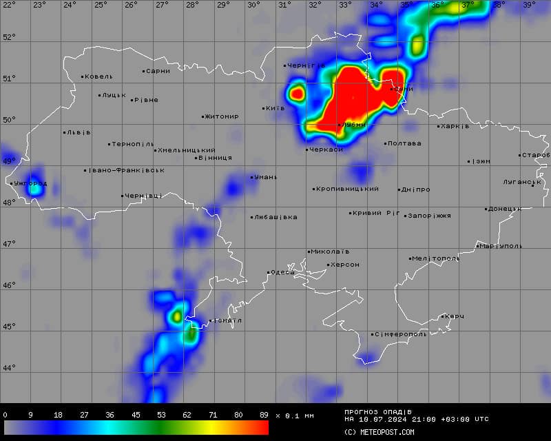У деяких областях України 10 липня пройдуть дощі