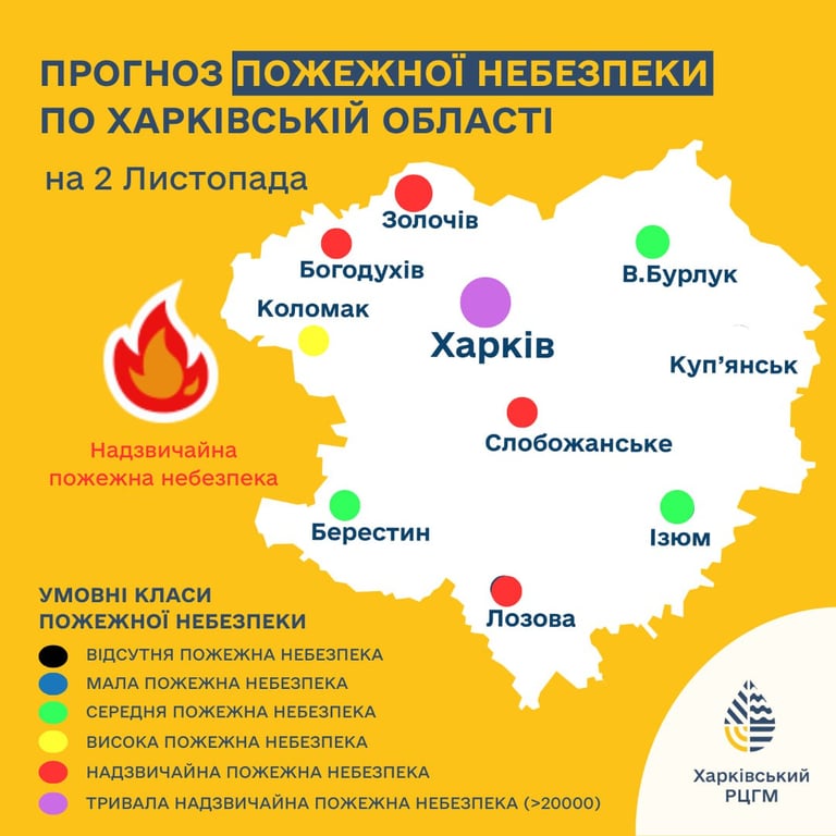 Пожарная опасность в Харьковской области 2 ноября