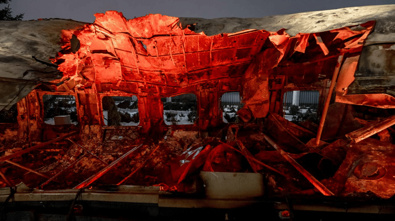 Розбитий вагон ударом дрона