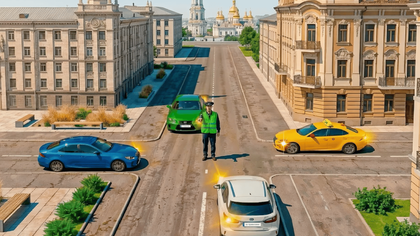 Тест ПДР з регулювальником: хто може продовжити рух