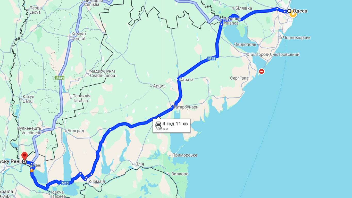 Пробки на трассе Одесса — Рени сегодня утром, 2 сентября