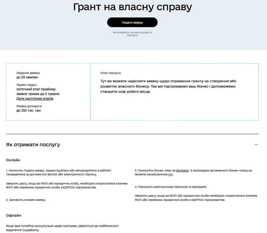 гранти, грошова допомога на бізнес