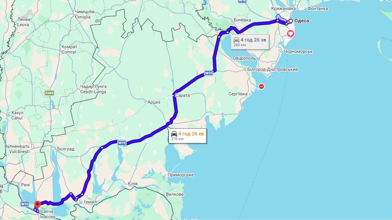 Затори на трасі Одеса-Рені