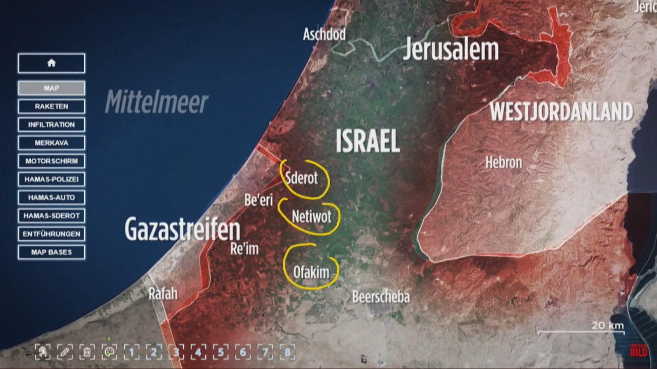 Населені пункти, де бойовики вбивали жителів Ізраїлю