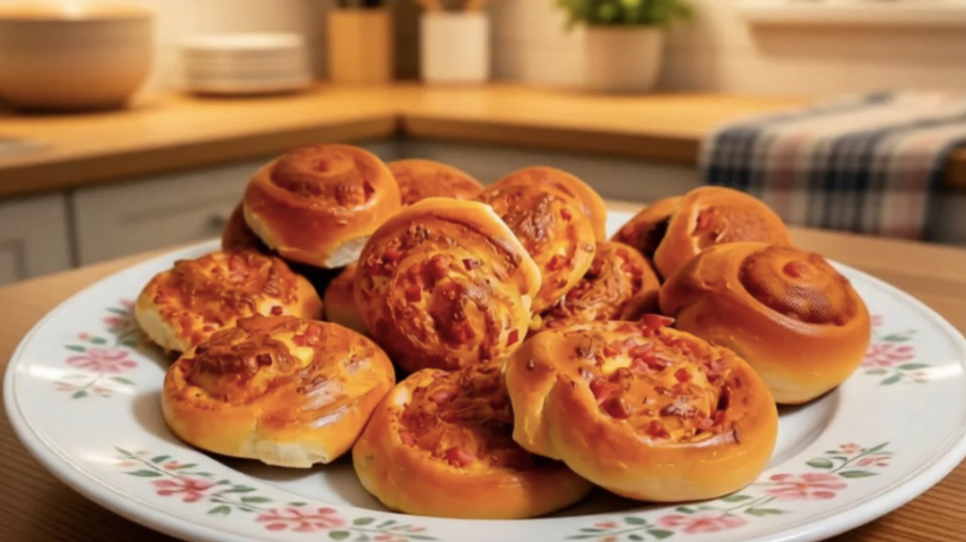 рецепт булочок з ковбасою та сиром