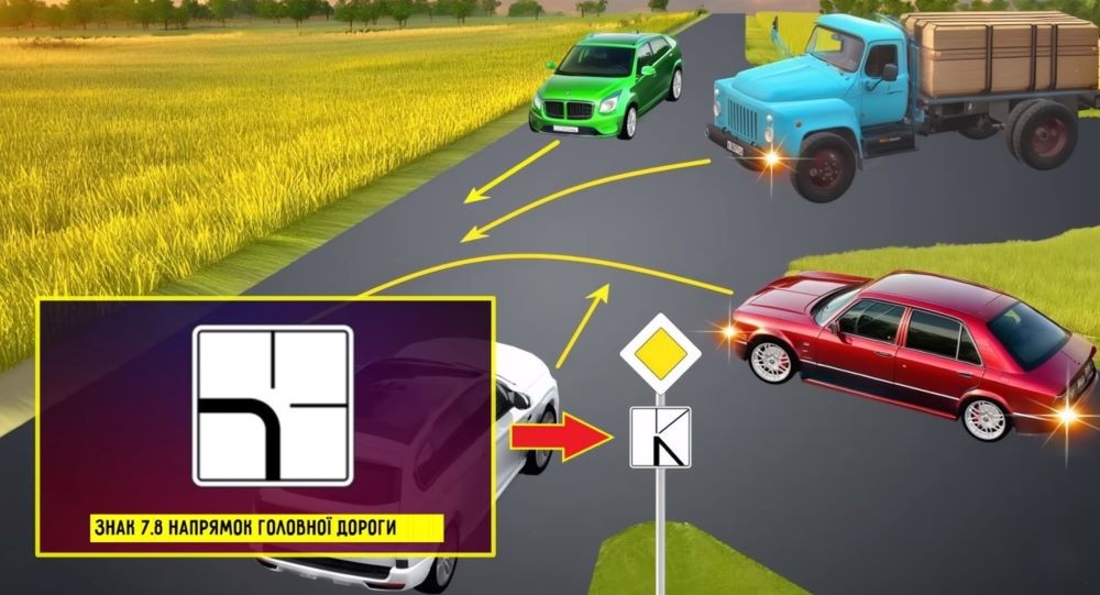 Столпотворение посреди поля - кто проедет первым перекресток за ПДД - фото 2