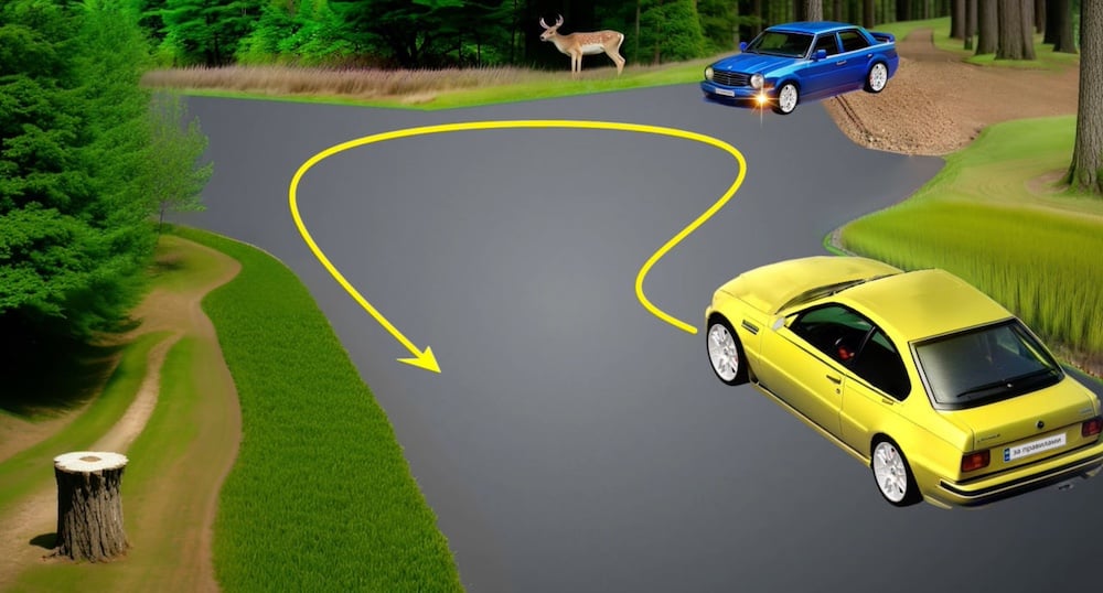 Тест з ПДР: який поворотник має увімкнути водій жовтого авто?