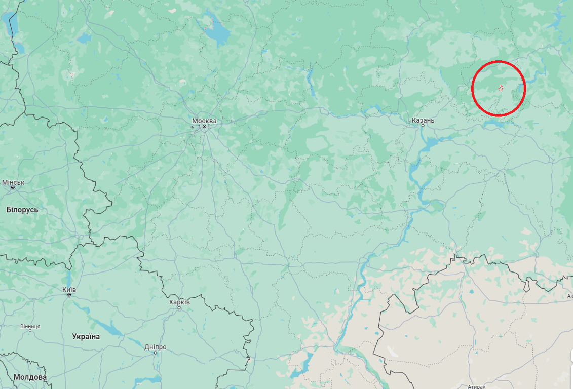 Розташування Іжевська на карті