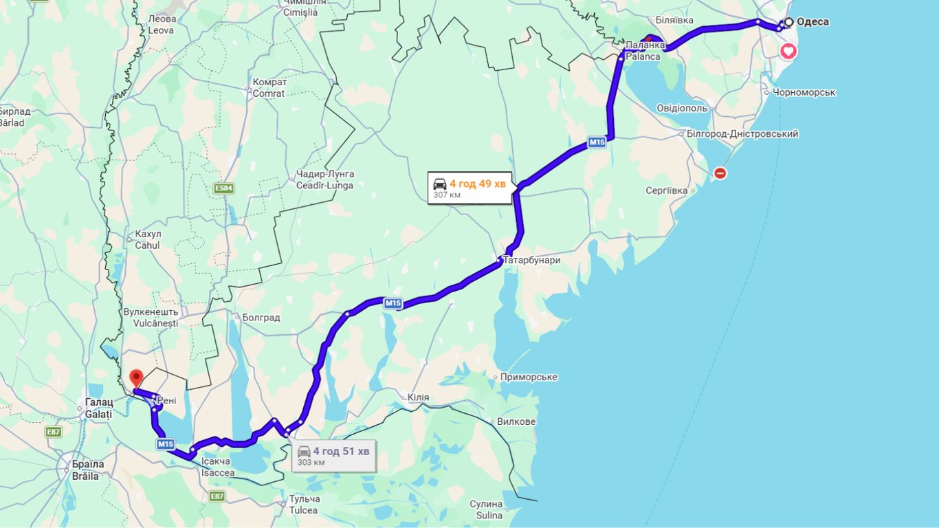 Затори на трасі Одеса-Рені