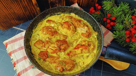 Курячі гомілки в вершково-грибному соусі — рецепт вечері за 30 хв - 285x160