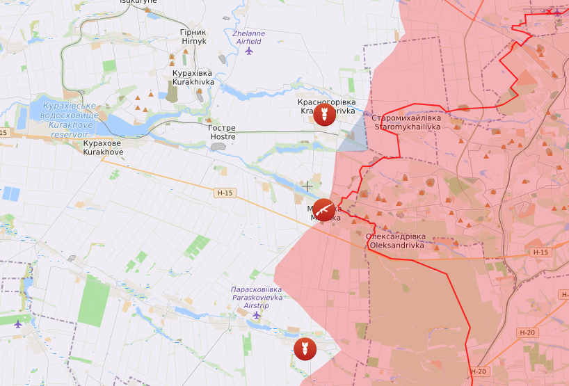 Карта боевых действий на 18 сентября