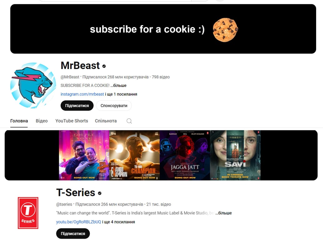 Лідери YouTube