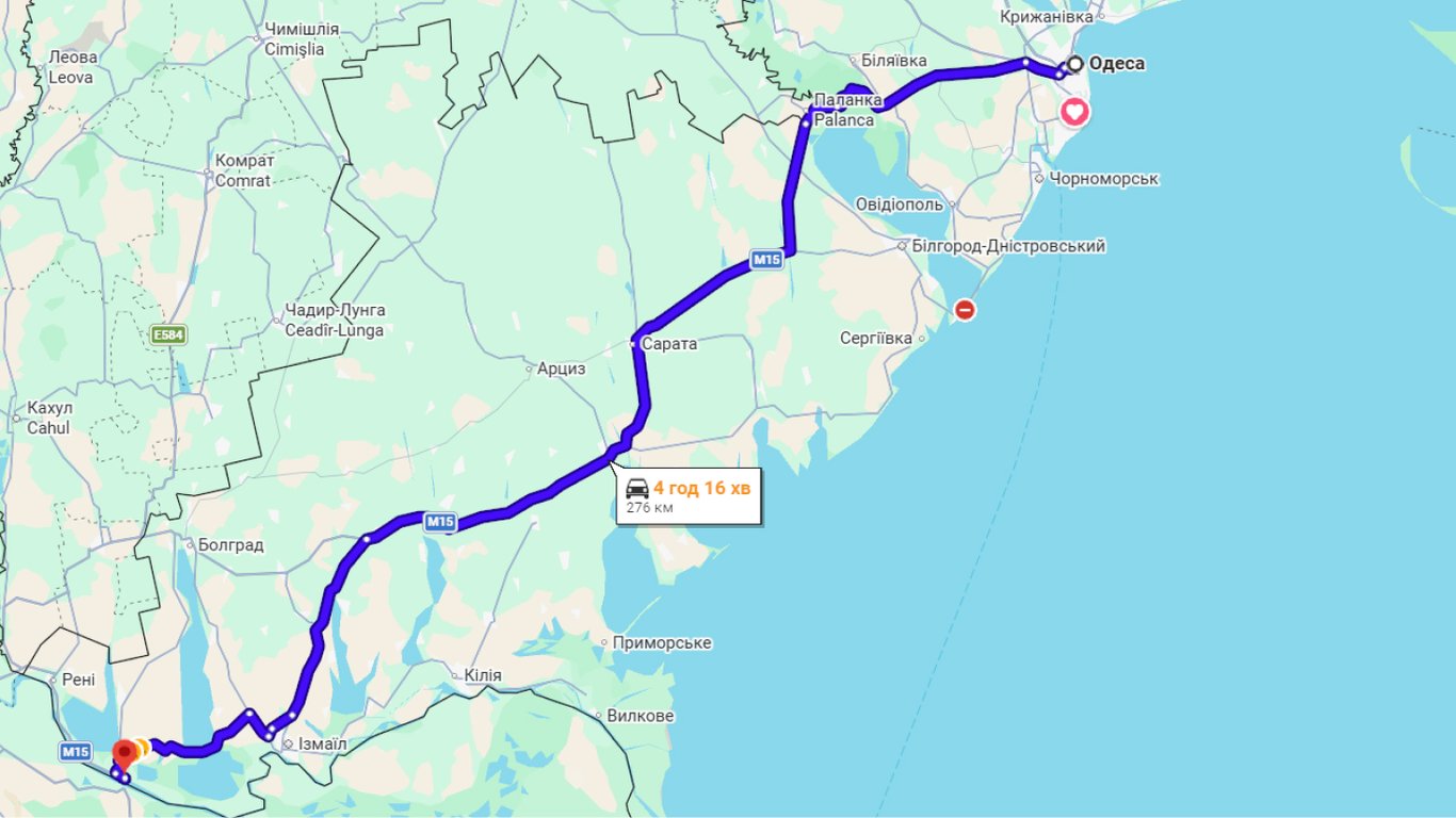Затори на трасі Одеса-Рені