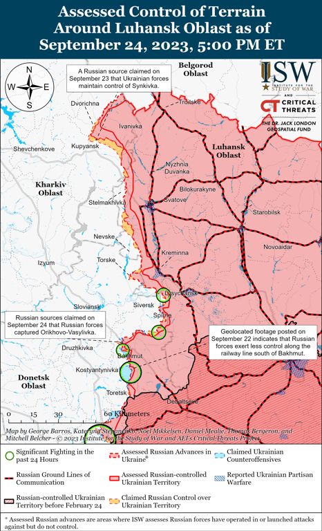 Карта бойових дій на 25 вересня
