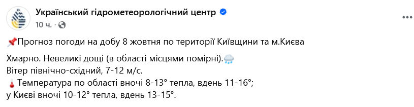 Небо буде хмарним — чи очікувати на опади у Києві завтра - фото 1