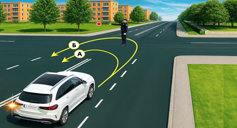 Тест з ПДР: яка траєкторія розвороту дозволена?