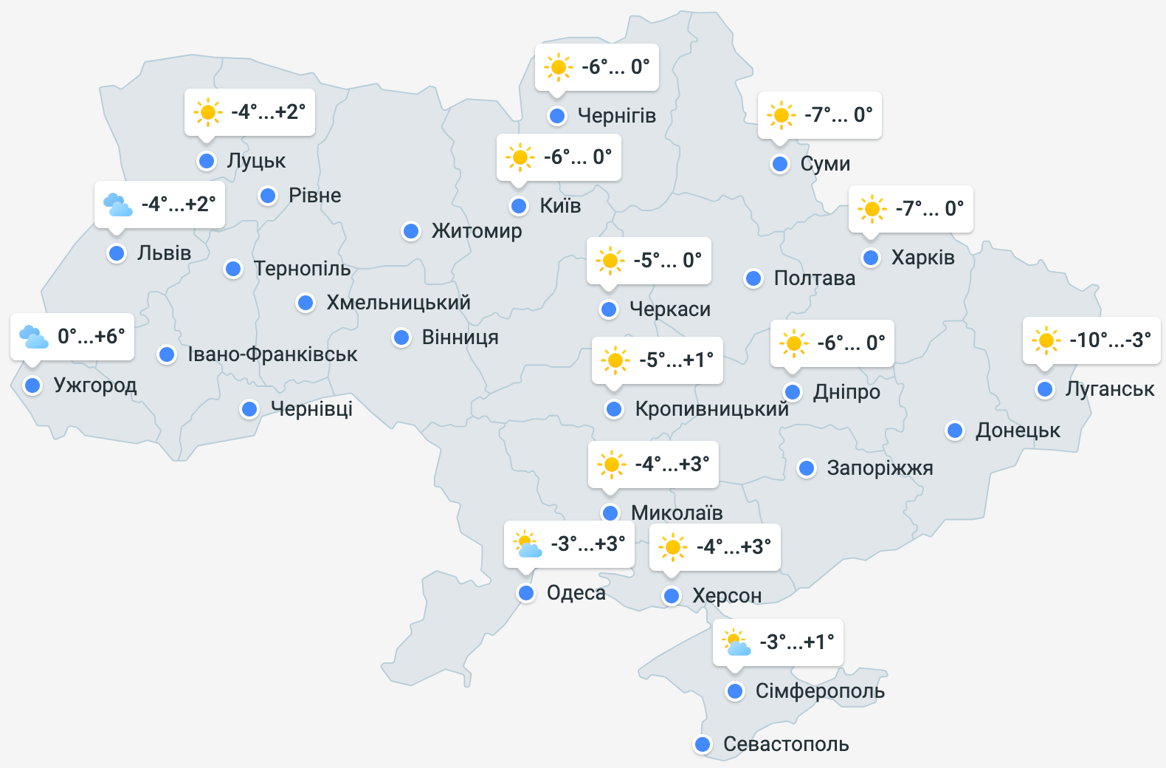 Погода в Україні 8 лютого