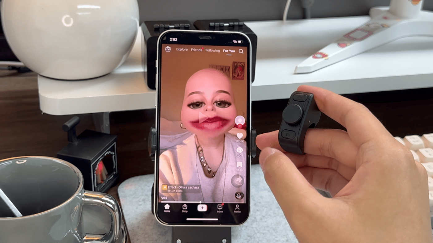 Кольцо для прокручивание видео в TikTok