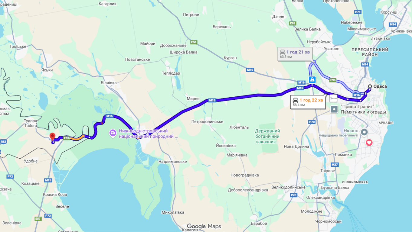 Затори на трасі Одеса-Рені