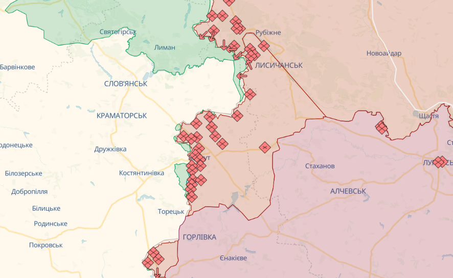 Карта боевых действий от Deepstate на 6 сентября