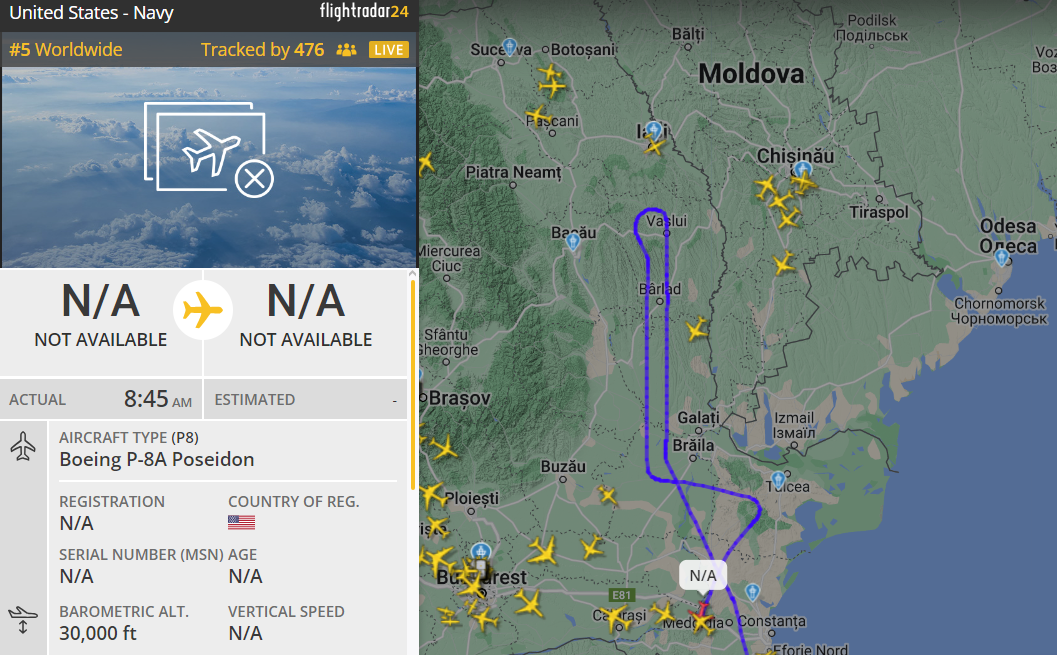 Літак НАТО біля Одещини 29 червня