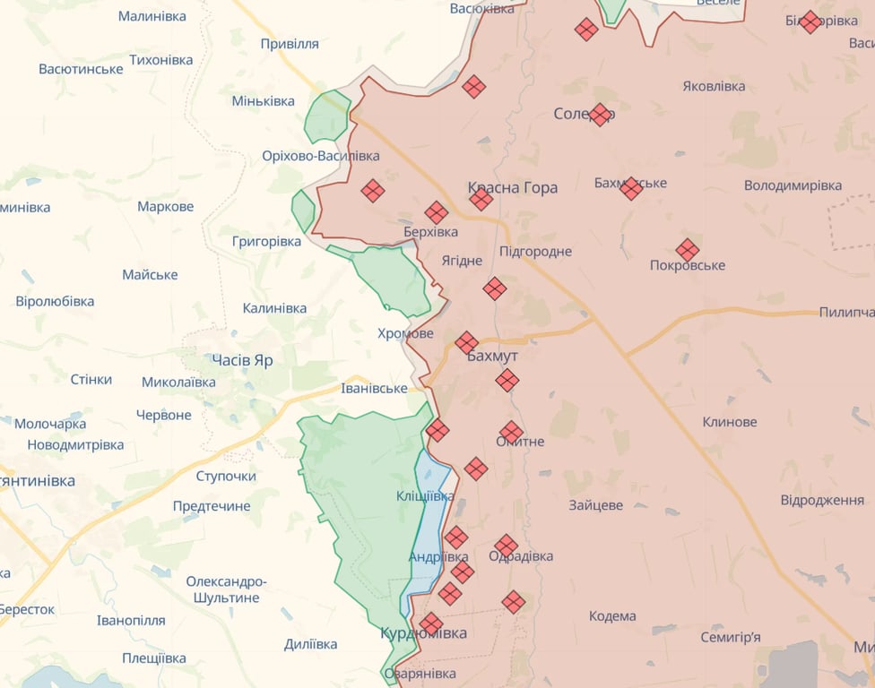 Карта боевых действий от Deepstate