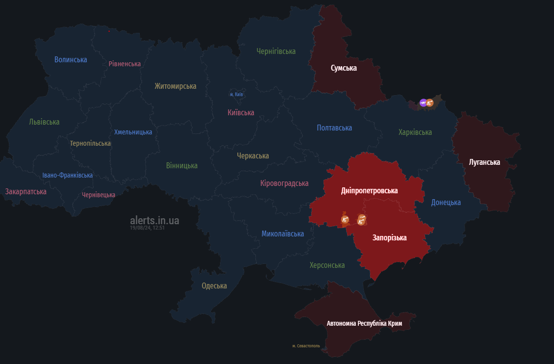 повітряна тривога 19 серпня