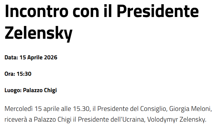 Уряд Італії анонсував зустріч Зеленського та Мелоні