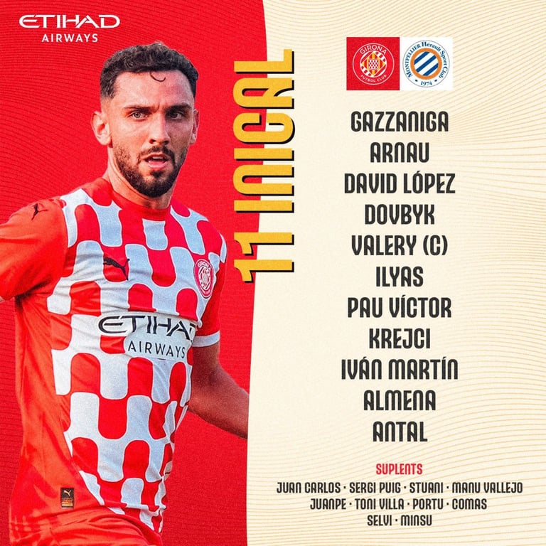 Склад Жирони на гру з Монпельє