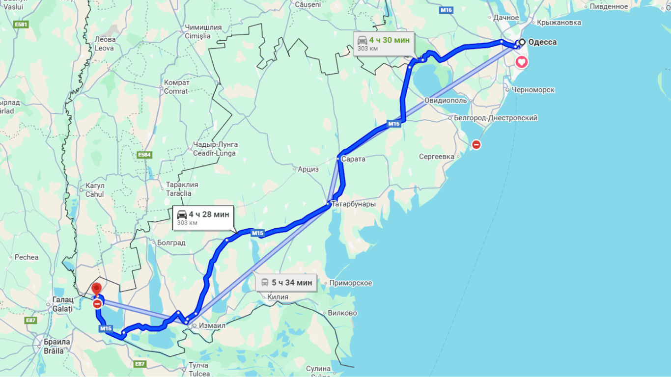 Затори до Рені на трасі Одеса-Рені