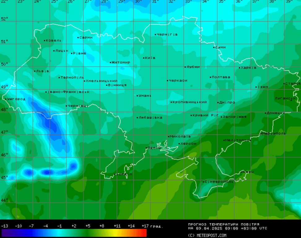 Погода в Україні 9 квітня