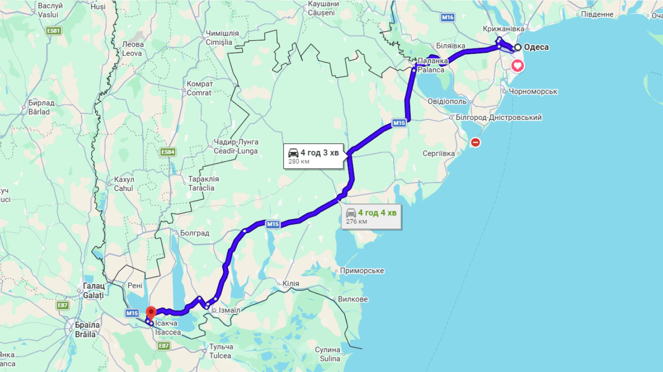 Затори на трасі Одеса-Рені
