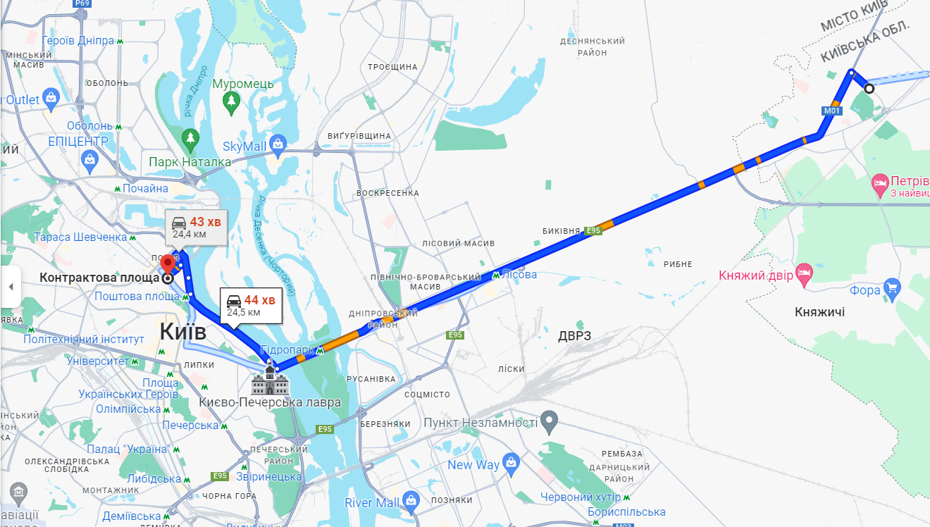 пробки на въездах в Киев 3 октября