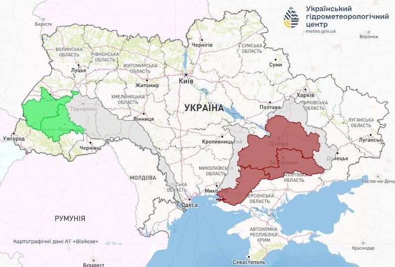 Попередження про небезпечні гідрологічні явища. Фото: Укргідрометцентр