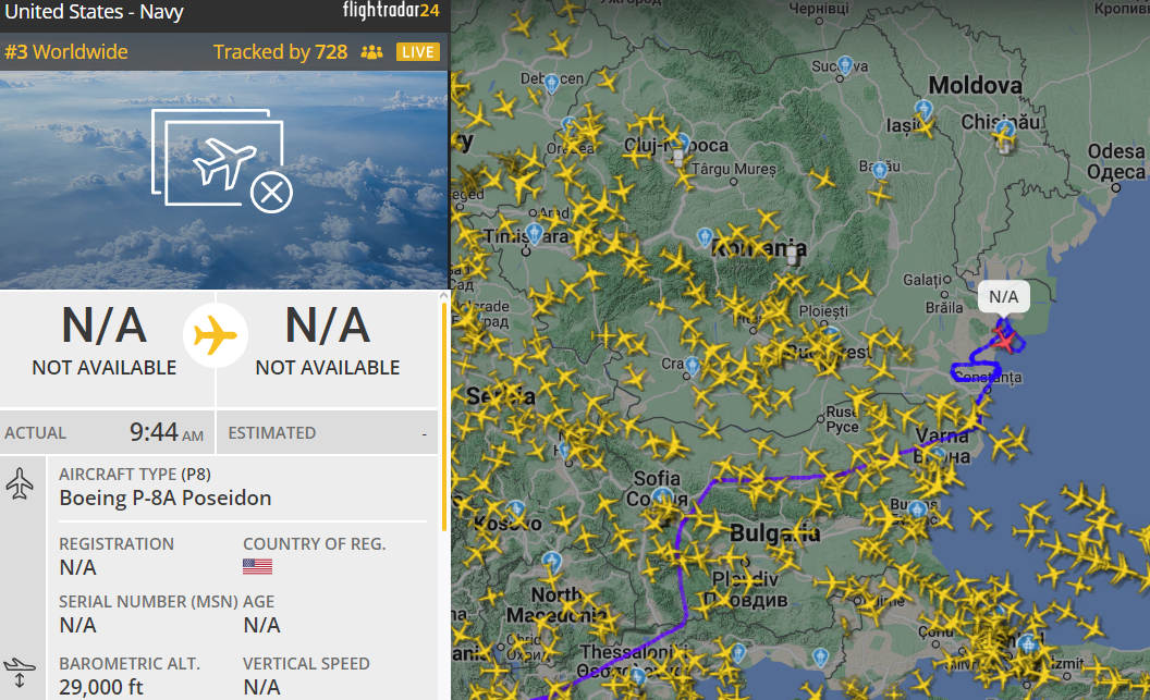 Маршрут разведчика НАТО 12 июля