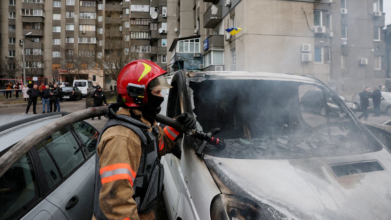 Ракетная атака 9 марта по Киеву. Фото