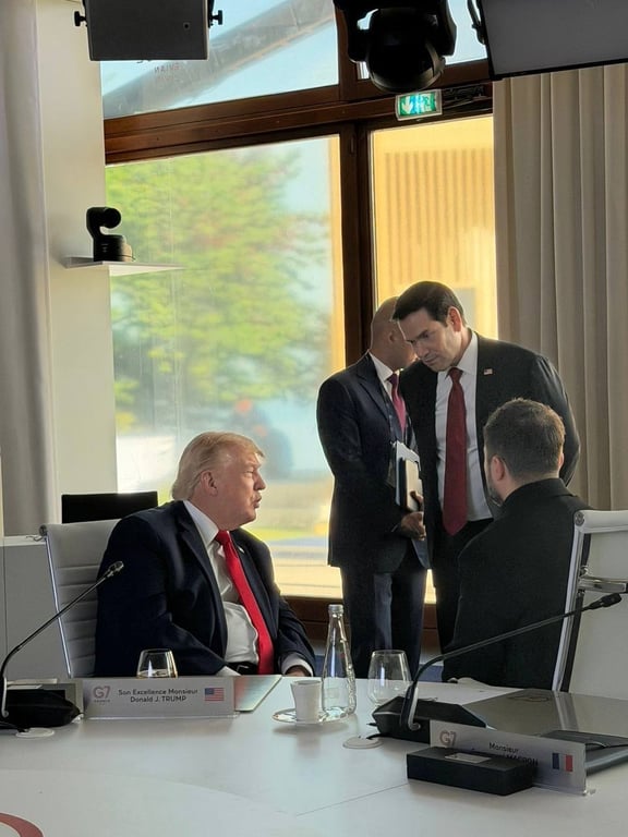 Зеленський продемонстрував кадри розмови з Трампом на саміті G7 - фото 1