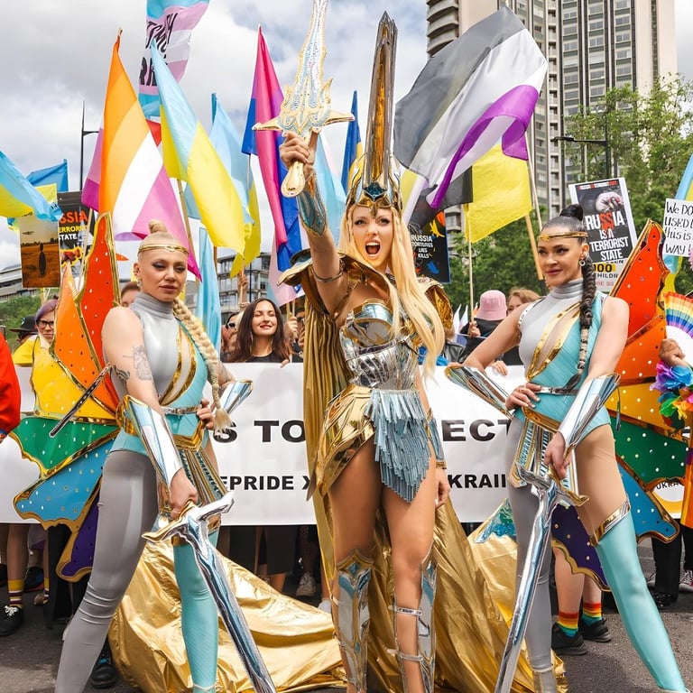 Оля Полякова на акции протеста в Киеве