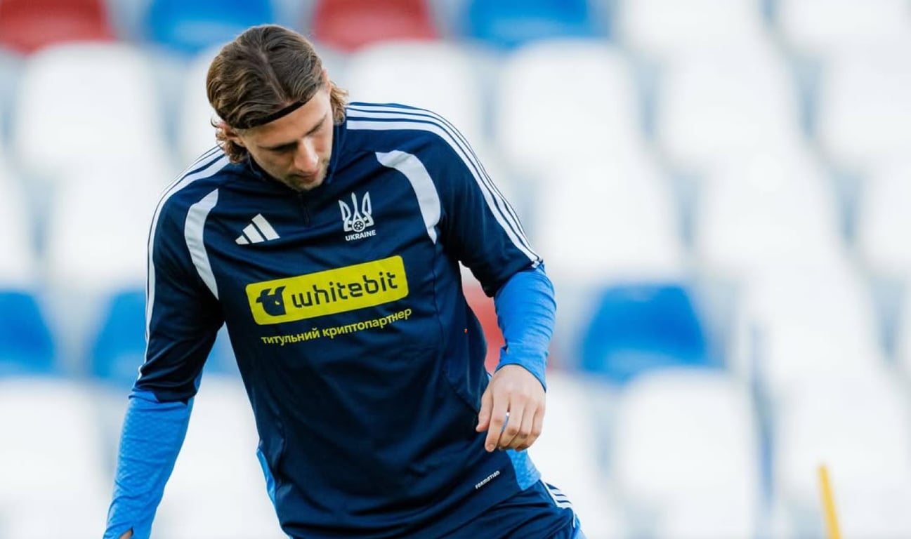 Илья Забарный на тренировке сборной Украины 31 марта 2026 года