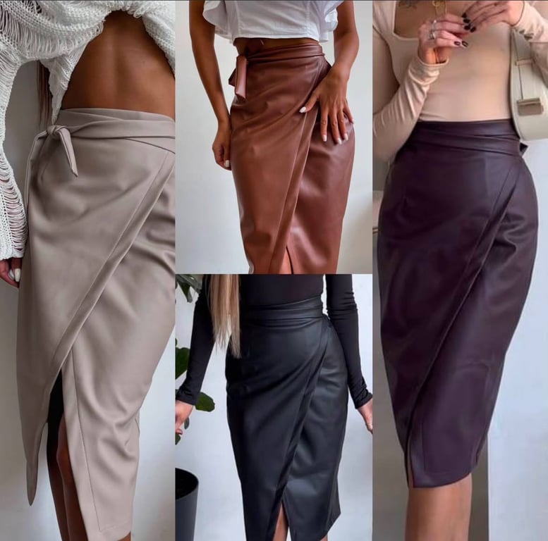 Шкіряні спідниці можна обрати в різних кольорах